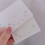 모노무드 귀걸이 은침 큐빅 정장 스퀘어 라운드 크리스