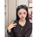 바현 머리띠녀 2023 오리지널 디자인 레인보우 그라데이션 꽈배기 땋은 머리 큐빅 빈티지 머리띠 머리띠