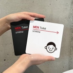 쇼핑몰 우측 남성 화장실 남자아이 큰 표지판 식당표지판