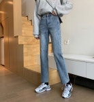 애니율 여성 봄 가을 데님 9부 일자 청바지 S G1302