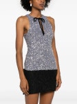 GANNI 가니 sequined 스플릿 넥 탑