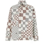 이알엘 ERL Multicolor Jacket with Asymmetric Check Motif in Cotton Denim Man 포함가 ERL08J010CHECKER 131520ERL