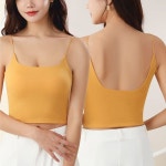 뷰티백 여성 캡나시 크롭 민소매 캐미솔 브라 끈나시
