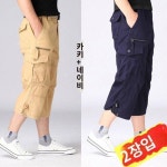수출 구미 카고 7부 바지 남자 순면 내마모성 멀티 포켓 7부 바지 순면 8부 바지 남자 반바지