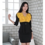 로제 미니 원피스 홀복 파티룩 클럽의상 v날개 투핏 원피스 A0516 66