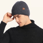 남자 겨울 외출 모자 융털 안감 털모자 비니