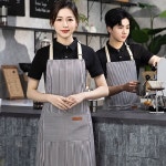 심플 줄무늬 캔버스 포켓 앞치마 목공 작업용 앞치마 A형