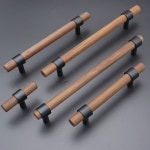 나무 캐비닛 손잡이와 검은 호두 농촌 가구 주방 찬장 문 더 긴 서랍 옷장 당겨