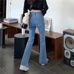 애니율 여성 봄 가을 슬림핏 데님 트임 청바지 G1299