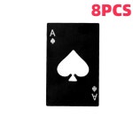 스테스강 스페이드 병따개 맥주 포커 기어 도구 가제트 모형 키트 9 Black-8PCS 1개