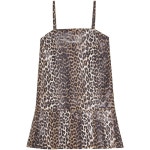 GANNI 해외배송 가니 애니멀 프린트 플레어 헴 스파게티 스트랩 원피스 LEOPARD J1661 943