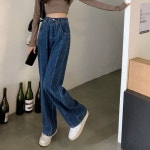 애니율 여성 봄 가을 캐주얼 데님 와이드 청바지 G1495
