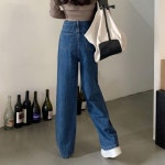 애니율 여성 봄 가을 캐주얼 데님 와이드 청바지 G1495