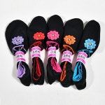 플라워 자수 미끄럼방지 소프트 여성 덧신 5켤레