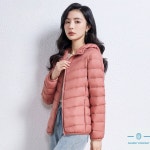 초경량 패딩 바람막이 깔깔이 겨울 여행용 숏 집업 여성 항공점퍼 저켓 이너 방홍후드
