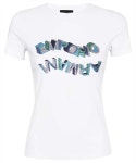 엠포리오아르마니 NB24 엠포리오아르마니 여성 티셔츠 Emporio Armani ORGANIC STRETCH JERSEY WITH MULTICOLOURED RHINESTON... 