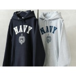 USNA 미국 해군사관학교 라이선스 HEAVY WEIGHT 풀오버 파카 대학로고프린트 T ASHGRAY L NAVY-005