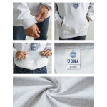 USNA 미국 해군사관학교 라이선스 HEAVY WEIGHT 풀오버 파카 대학로고프린트 T ASHGRAY L NAVY-005