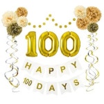 regalo 100일 축하 장식 세트 내추럴 갈랜드 레터 배너 파티 장식품 플라워