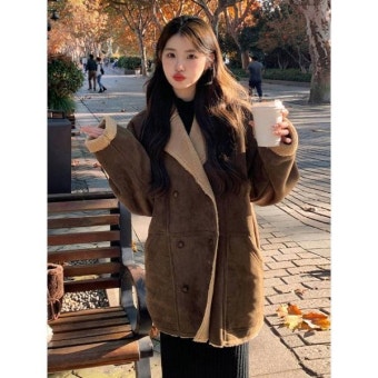 전참시 330화 이수지 스타일 양털 코트 무스탕 자켓 겨울 스웨이드 캐쥬얼