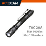 ACEBEAM TAC 2AA LED 손전등 후레쉬 1600 루멘 181 미터 휴대용 EDC USB C 충전식 배터리 더블 버튼