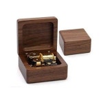 3356682 오르골 뮤직박스 소품 선물 장식 미니 원목 18 노트 Wind Up Music box 음악 상자 금도금의 무브먼