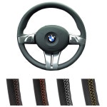 DIY 맞춤형 자동차 스티어링 휠 커버 인조 가죽 랩 BMW E65 4 스포크