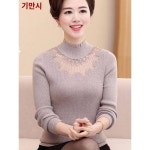 엄마옷 단색 이너 톱 중장년 여성복 봄옷 터틀넥 니트 중년 여성 스웨터
