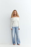 자라 자라 드레이프 오프숄더 탑 0264 177 OYSTER-WHITE
