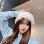 퍼 헤어밴드 퍼만들기 가을겨울 와이드 헤어밴드 고급스러운 반모 토끼털 헤어라인 여일상 밖을 가림
