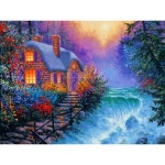 컬러 벨벳 캔버스 송진 페인팅 키트 조경 농장 등대 모자이크 자 11 1 1개 H 120C Resin 40x50