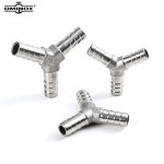 호스 바브 YT 타입 피팅 스테인레스 스틸 3 웨이 어댑터 모양 유니온 홈 브루 파이프 캐스팅 티 6mm- SS304