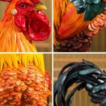 수탉 장식품 야외 어린이집 화단 소품 농장 인테리어 조각 마당