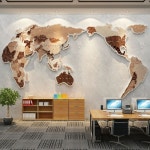 세계지도 우드 벽장식 장식 거실 인테리어 사무실 입체 3D