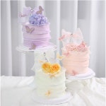 나비케이크 토퍼 브라이덜 샤워 생화 호텔 케이크 01 보라세트