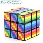 Picube FanXin 레인보우 컬러 매직 큐브 3x3 전문 스피드 퍼즐 꼬인 두뇌 교육 완구 어린이