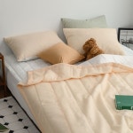 듀라론 시어서커 냉감 이불베개세트 오렌지샤베트