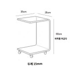 엘림 이동식 사이드테이블 아크릴 미드센추리 침대 쇼파 사이드 투명 보조 테이블 A 휠