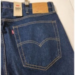 리바이스 리바이스 Jeans 남성 42x32 프리미엄 501 스트레이트 버튼 플라이 Big E 스트레치 다크 데님 3771249
