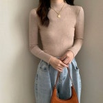 니트티 반목티셔츠 반폴라 폴라티 긴팔 이너 골지긴팔 여자니트 반목니트 반목 겨울 가을 여성