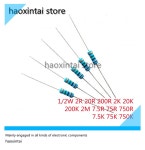 2W 카본 필름 정밀 4 색 링 저항 2R 20R 200R 2K 20K 200K 2M 7 5R 75R 750R 7 5K 75K 750K 5 01 0 5W 2R 500PCS 1