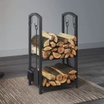 글램핑 벽난로 장작바구니 선반 보관 나무 야외 장작 타입 거치대