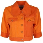 GANNI 가니 여성 코튼 크롭 데님 자켓 버튼업 재킷 J1164493ORANGEADE J1164 493