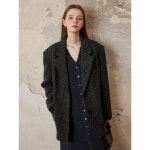 쥬린 올울 트위드 클래식 숄더 와이드카라 정장코트 J1005