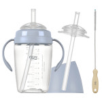 티지엠 티지엠 트라이탄 쌀알 빨대컵 실리콘 빨대 빨대솔 세트 코튼블루 6세트