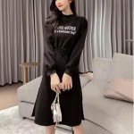 여성 벨트 포인트 미디원피스 긴팔 가을 롱 원피스