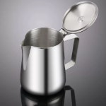 스테인레스 스팀 피쳐 뚜껑 라떼 밀크 스텐 350cc 우유통 304 바리스타 우유 저그 손잡이 주전자 아트 8 350cc 뚜껑없는 밀크포트304눈금포함