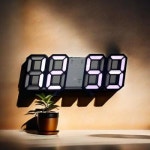 3D LED 디지털 알람 시계 전자 걸이식 테이블 USB 홈 데코