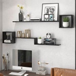 벽걸이 아트월선반 인테리어 선반 거실벽 벽장 세트 A 원목 1m