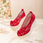 8 여자한복신발 키높이 꽃신 굽높은 구두 자수 한복 245 B J1652-6